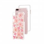 Wholesale iPhone 8 Plus / 7 Plus / 6S Plus / 6 Plus Luxury Glitter Dried Natural Flower Petal Clear Hybrid Case (Rose Gold Purple)